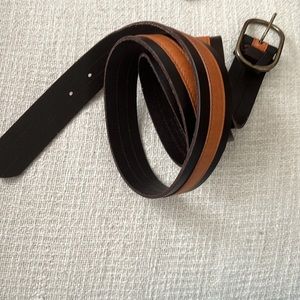 Anthropologie belt (dark brown with saddle brown stripe) 3x